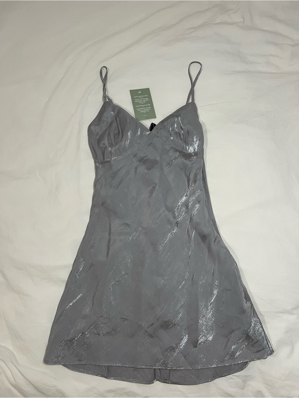 H&M Silver Satin Slip Dress